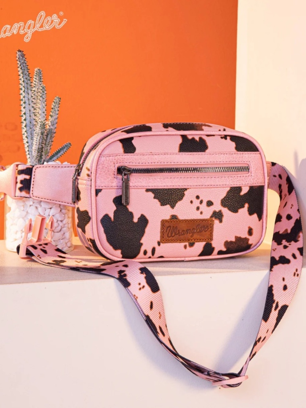 Wrangler Cow Print Belt-Bag - Pink